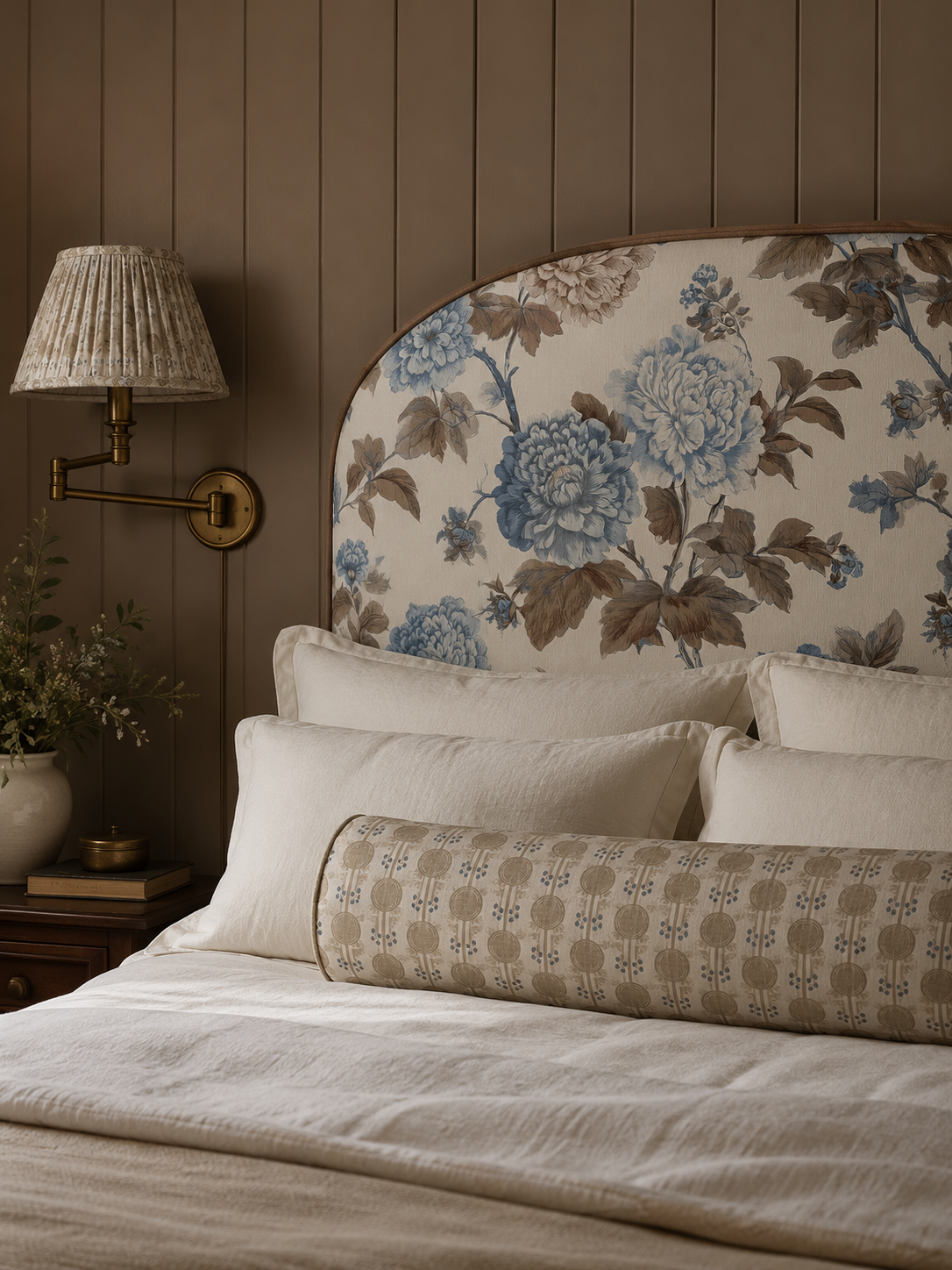 fabric covered bench